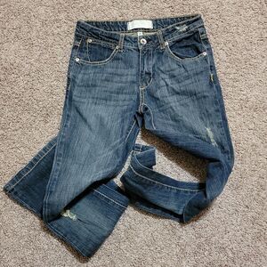 Paper Denim & Cloth Women’s Destructed Jeans Medium Wash Low Rise Sz 4